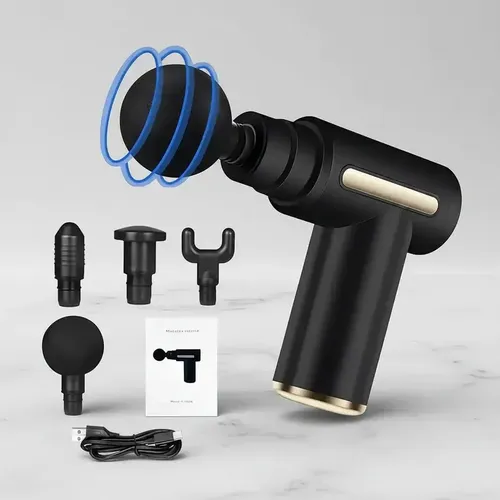 Pistola Masajeadora Z Muscle 6 Velocidades 4 Cabezales